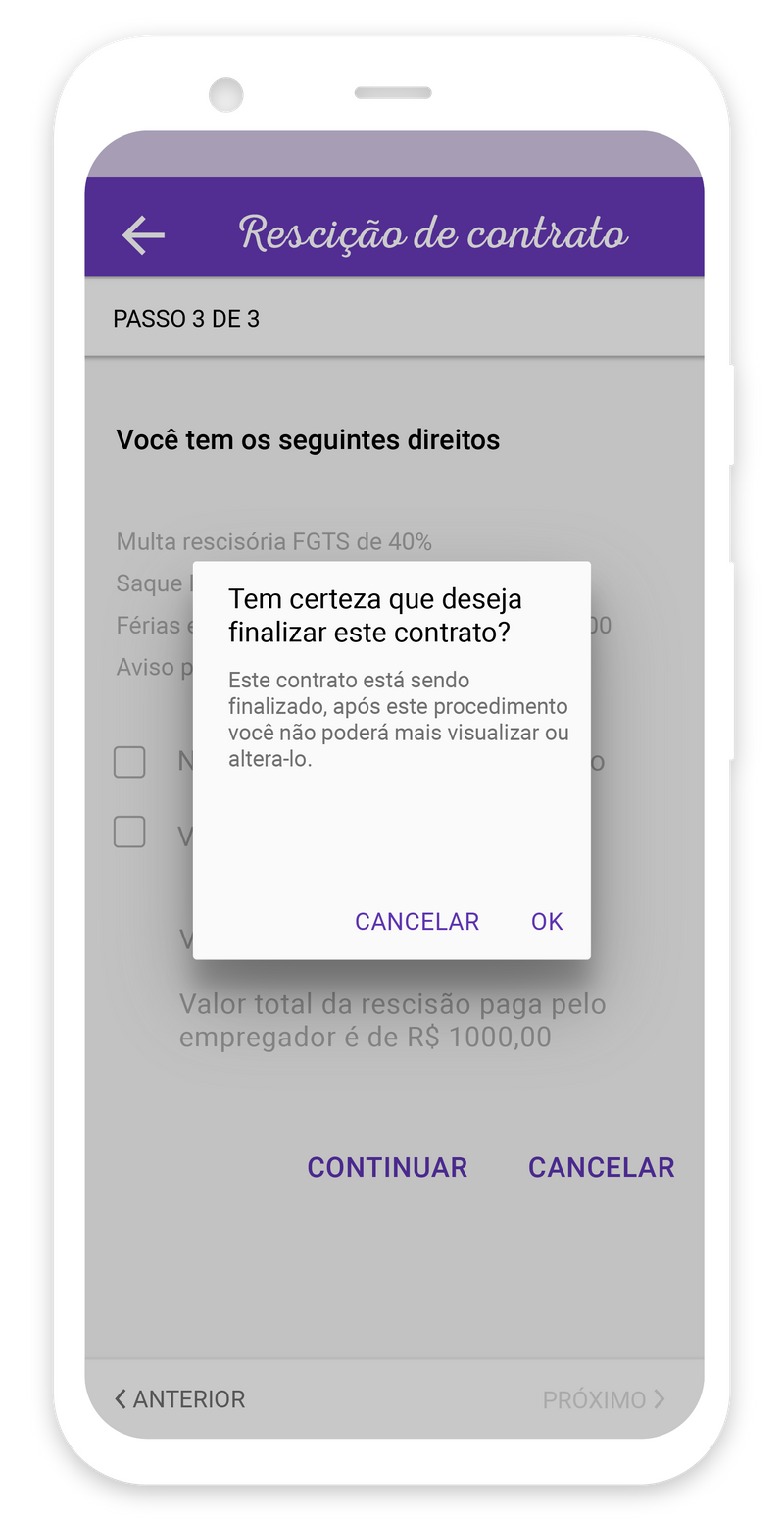 Confirmação da rescisão